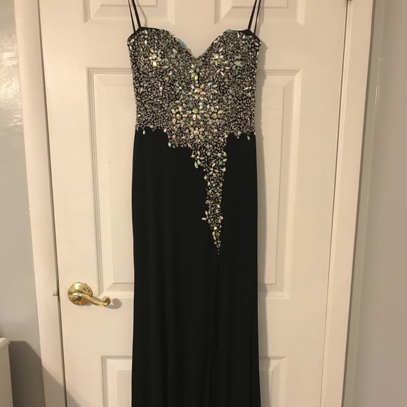 Silver Black Prom Dress - Picture 2 of 7